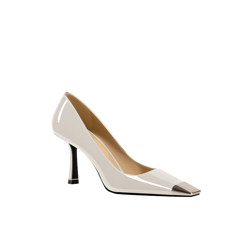 VATNA Metal-Plated Kitten Heel Pumps - 6cm