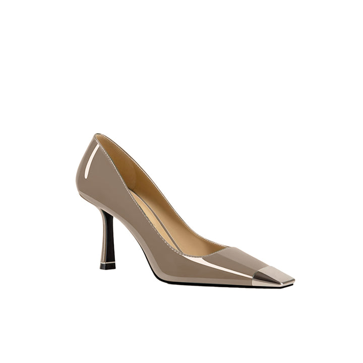 VATNA Metal-Plated Kitten Heel Pumps - 6cm