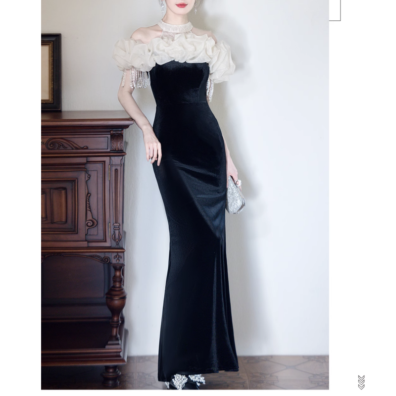 ALKAT Ruffled Evening Dress Gown