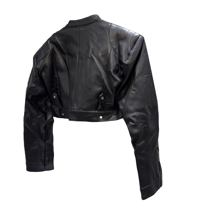 BIDVA Leather Biker Jacket