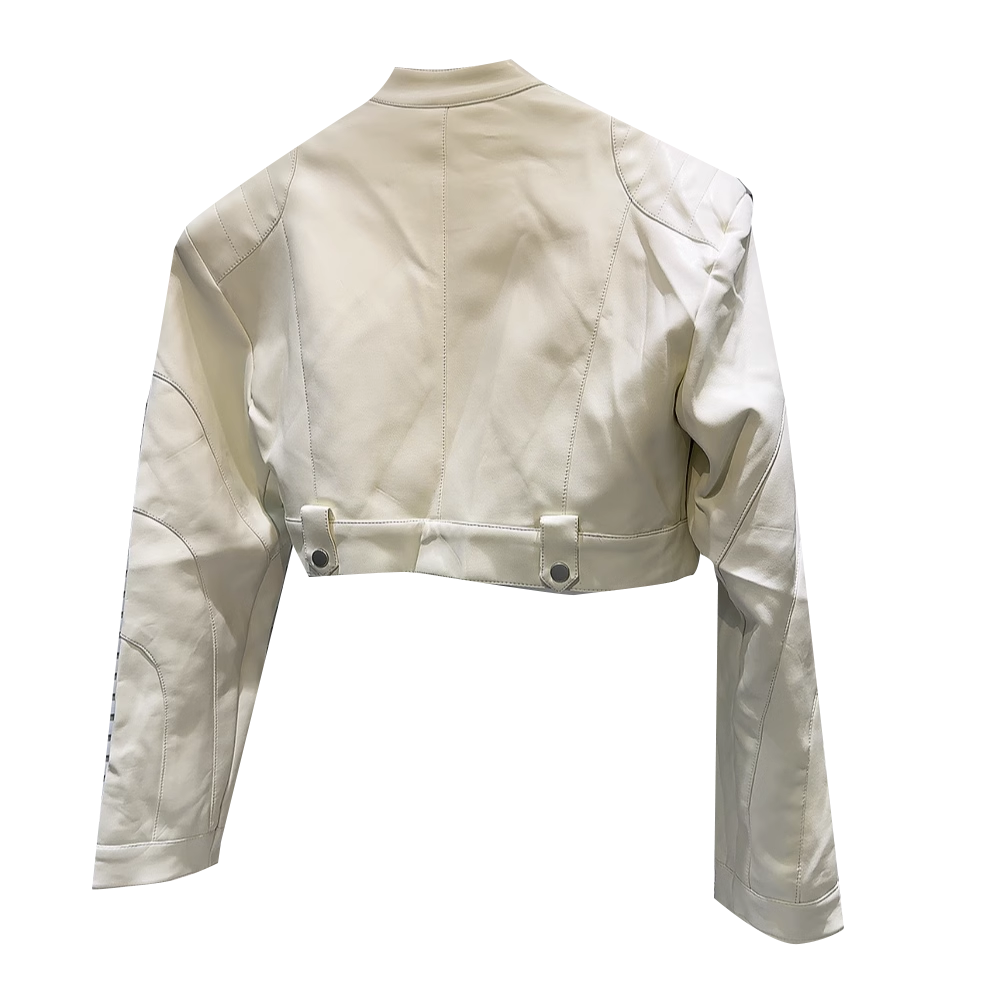 BIDVA Leather Biker Jacket