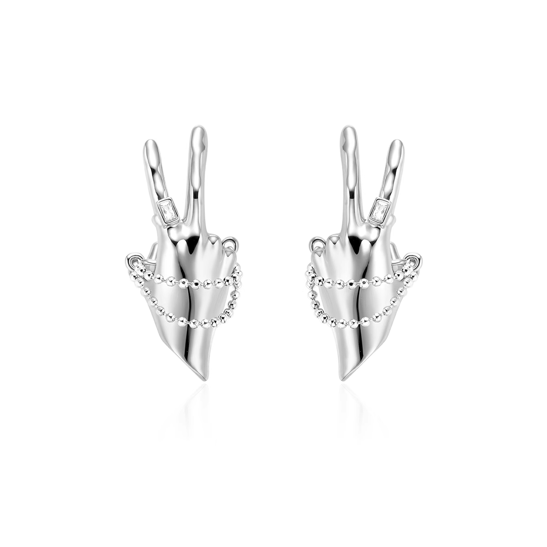 BUVIT Diamante Finger Earrings - Pair