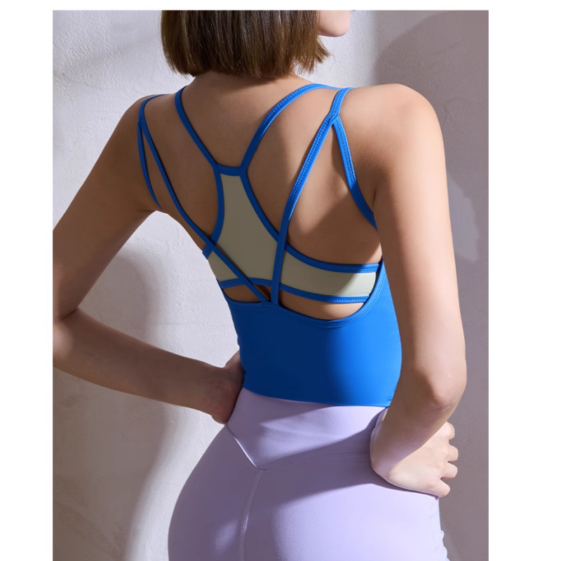 CAIFA Yoga Pilates Back Cross Fitted Sports Bra