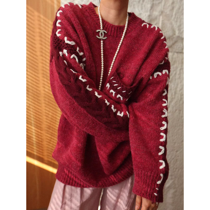 CAISU Pocket Oversized Knitwear Sweater