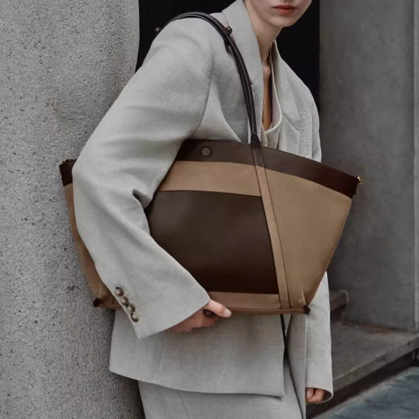 CAVLE Leather Oversized Tote Bag