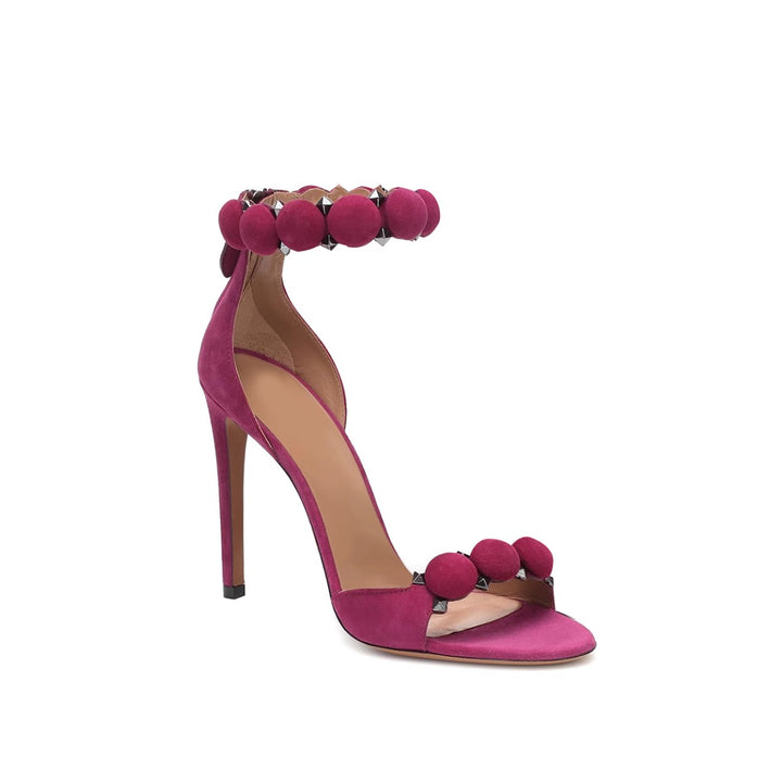 CERUC Button High Heel Sandals