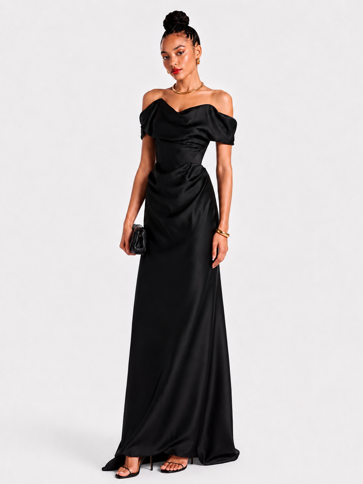 CUITA Off-Shoulder Evening Dress Gown