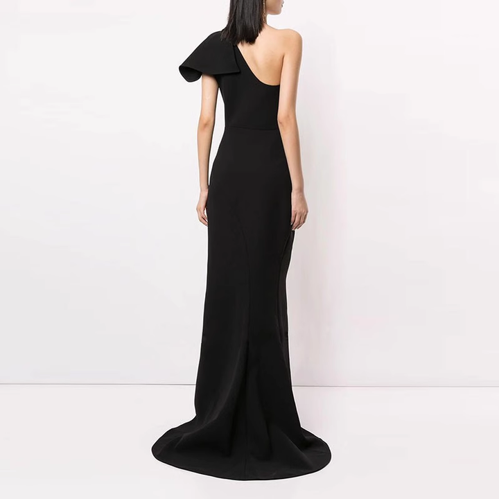 CUTAN Off-Shoulder Maxi Evening Dress Gown