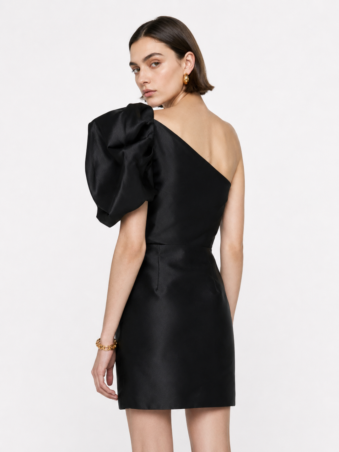 CUTVI One-Shoulder Mini Evening Dress Gown