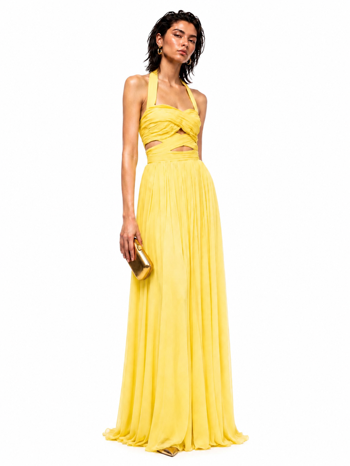 CUVTI Cut Out Evening Dress Gown