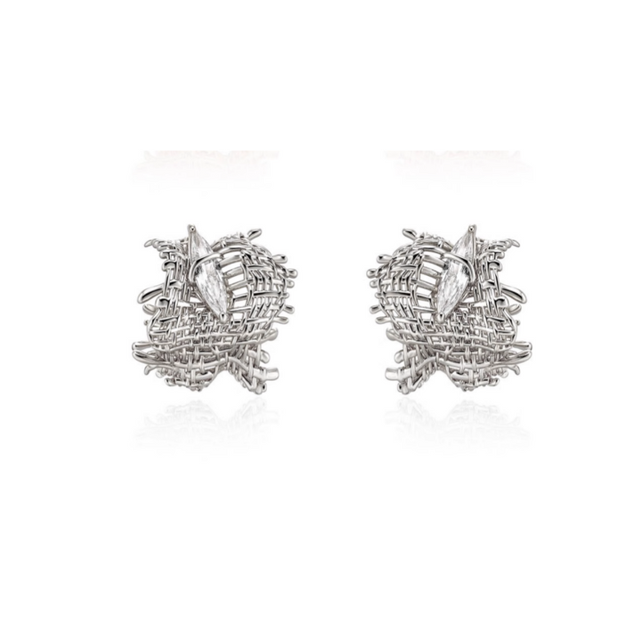 DAIVE Diamante Braided Earrings - Pair