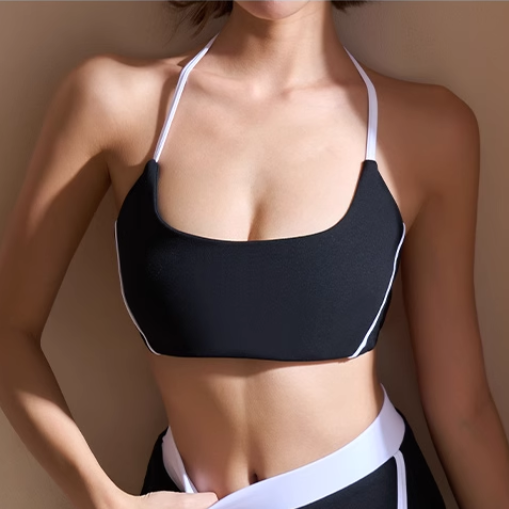 DAIVO Yoga Pilates Strappy Fitted Sports Bra