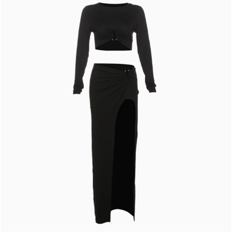 DAVRI Cropped Top And Slip Skirt