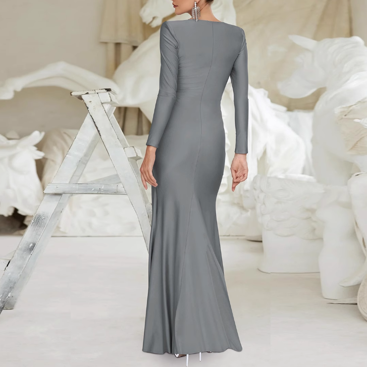 DEFVU Fold Hem Evening Dress Gown