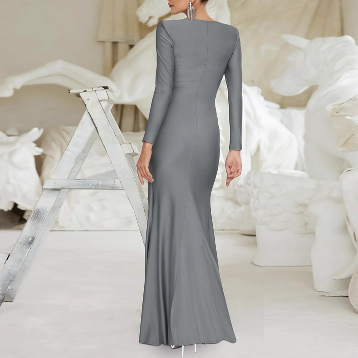 DEFVU Fold Hem Evening Dress Gown