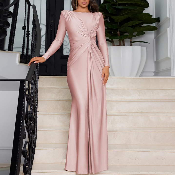 DEFVU Fold Hem Evening Dress Gown