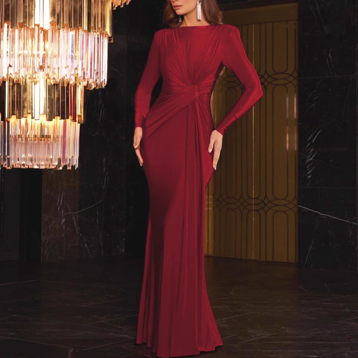 DEFVU Fold Hem Evening Dress Gown