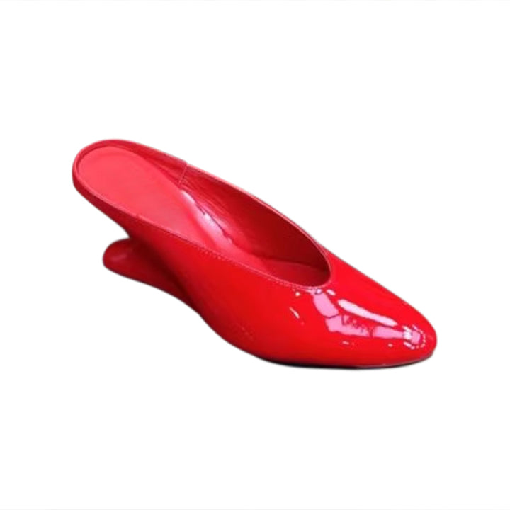 DEMNI Sculptured Heel Mules Sandals