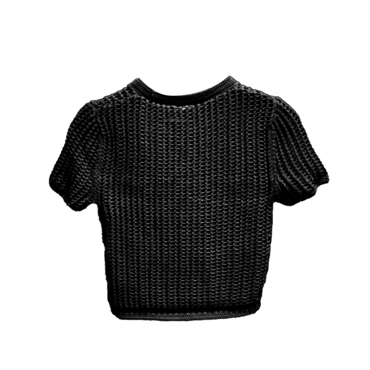 DEMUC Cut Out Knitwear Cropped Top