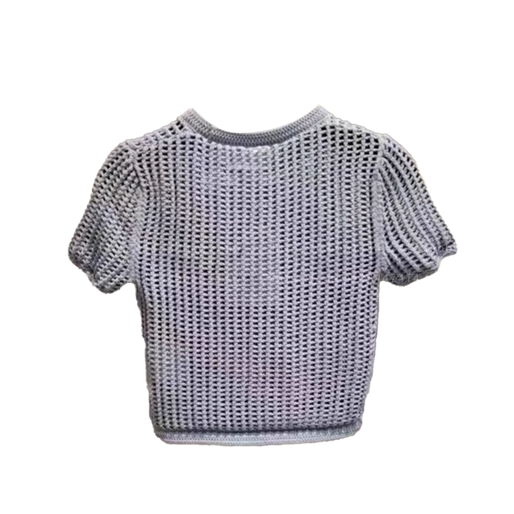 DEMUC Cut Out Knitwear Cropped Top