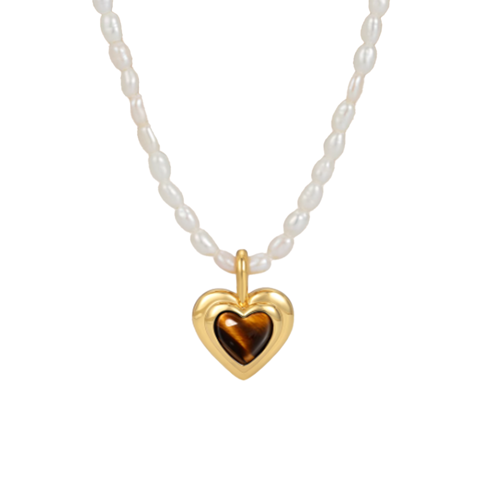 DOSTI Heart Pearl Necklace
