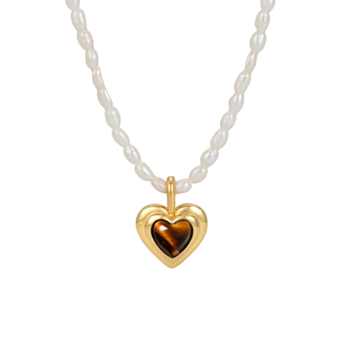 DOSTI Heart Pearl Necklace