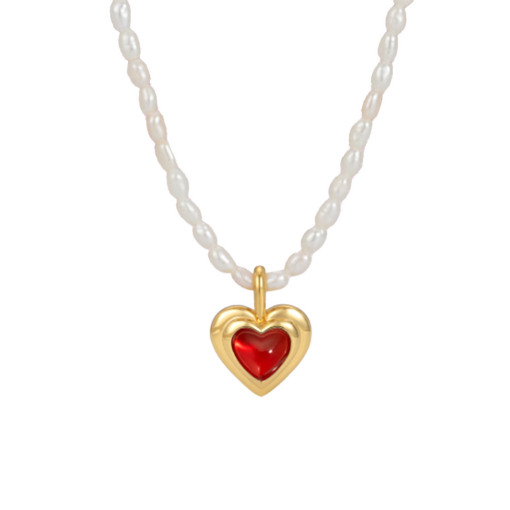 DOSTI Heart Pearl Necklace