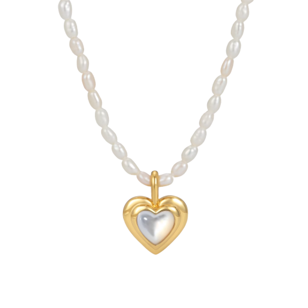 DOSTI Heart Pearl Necklace