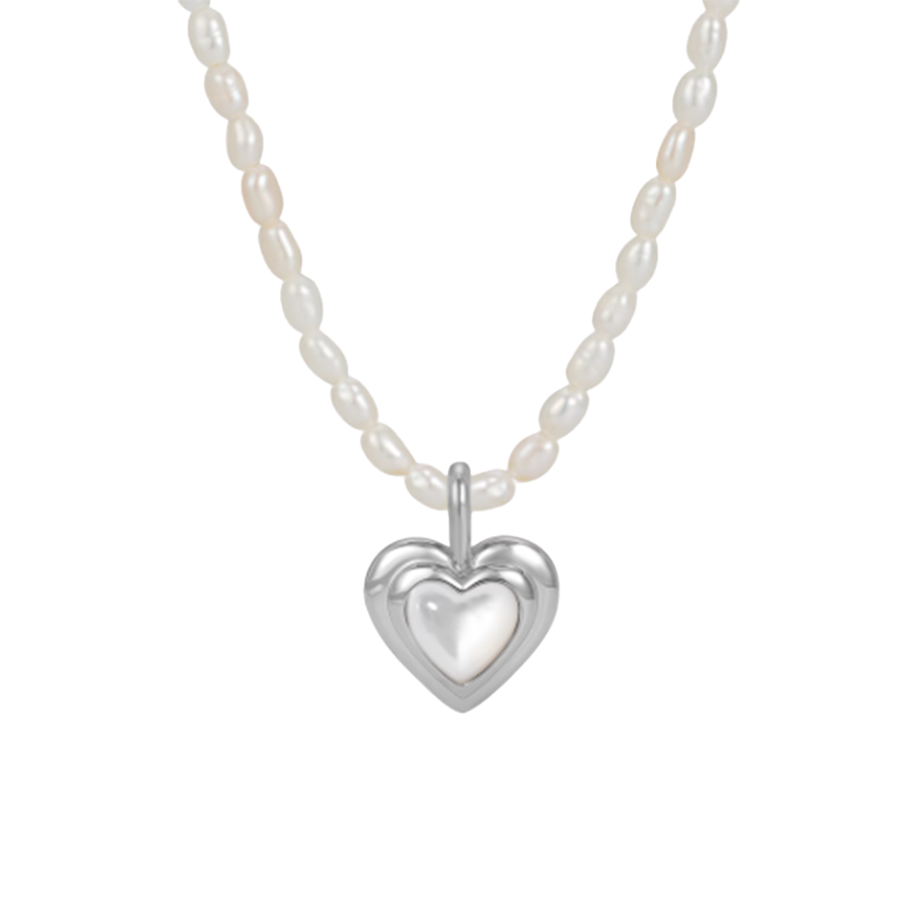 DOSTI Heart Pearl Necklace