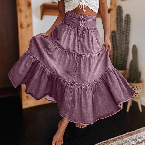 FEITO Button Midi Skirt