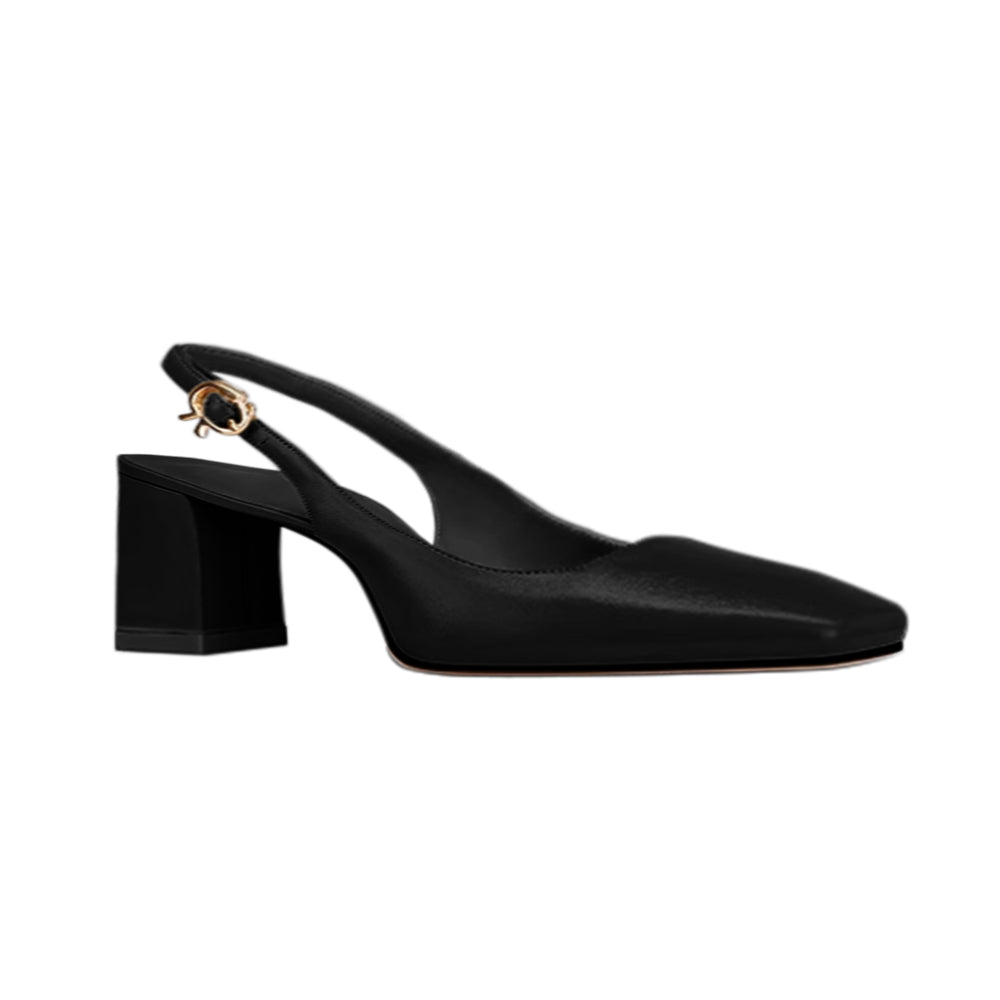 FERCO Leather Block Heel Sandals - 6cm