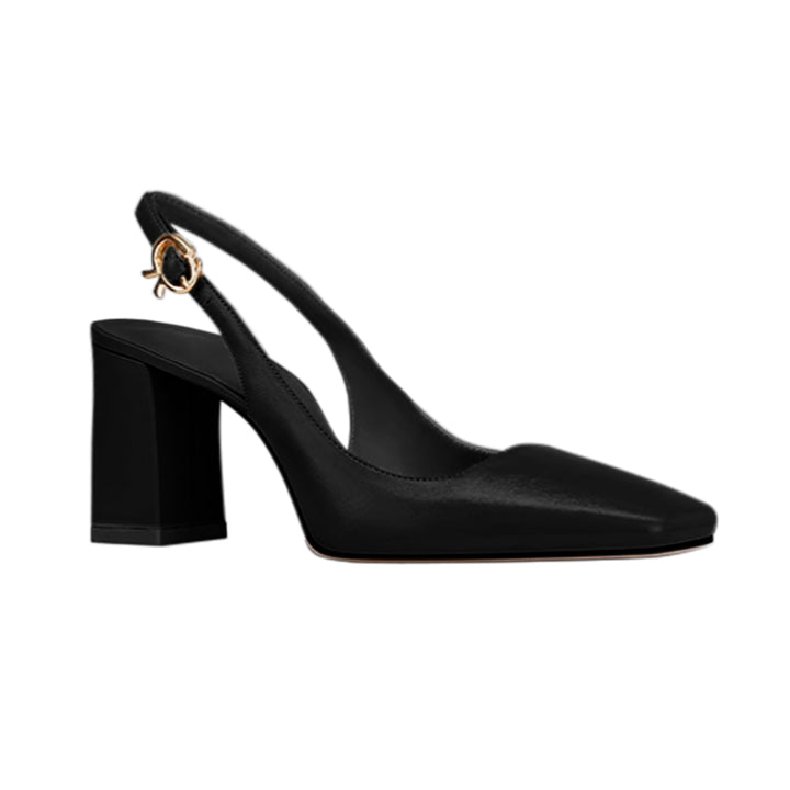 FERCO Leather Block Heel Sandals - 8cm