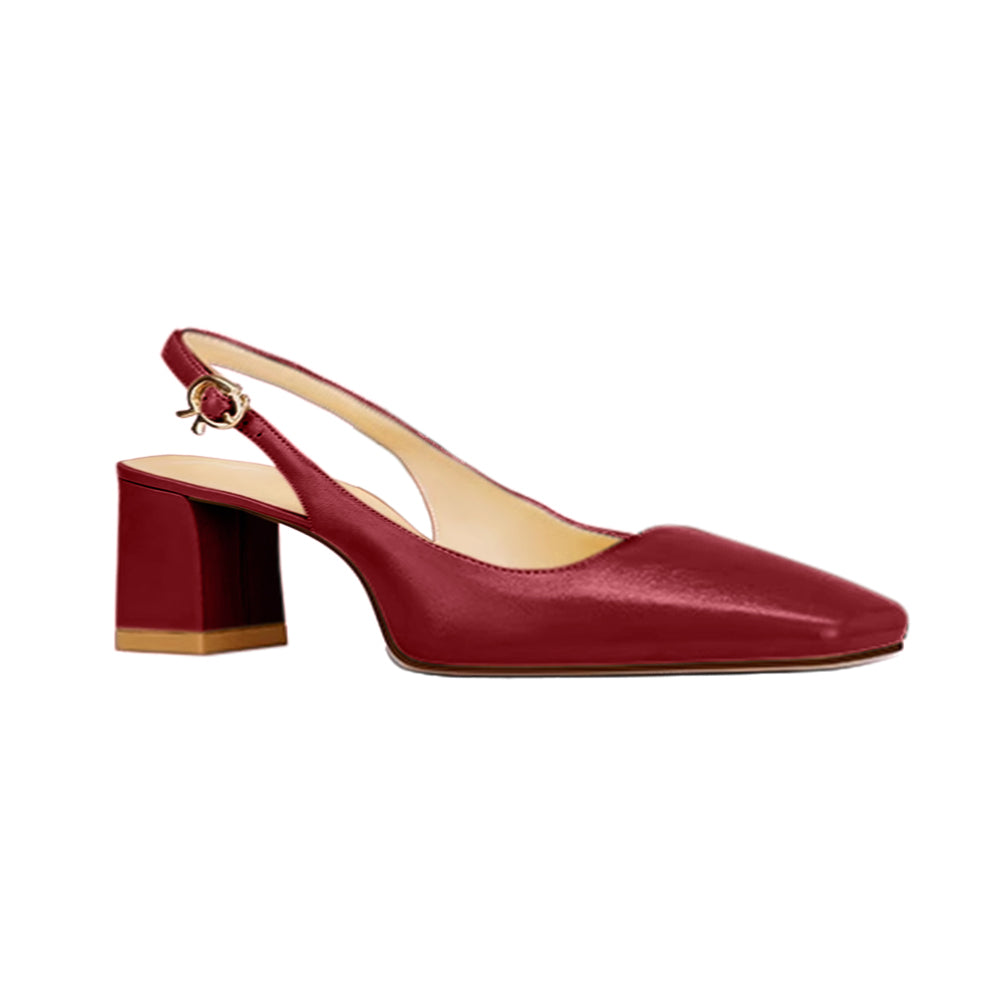 FERCO Leather Block Heel Sandals - 6cm