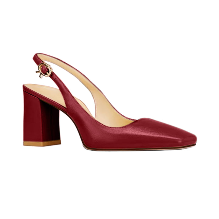 FERCO Leather Block Heel Sandals - 8cm