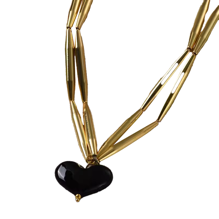 FUTZA Heart Double Layer Necklace