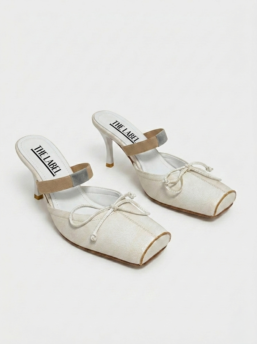FOECA BOW SLINGBACK HIGH HEEL SANDALS