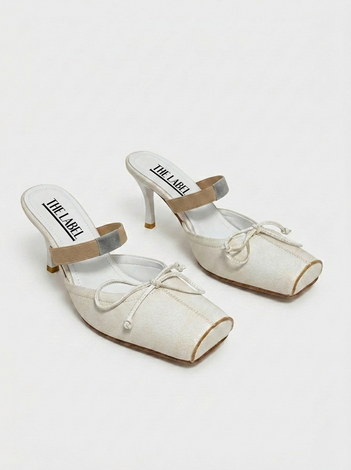 FOECA BOW SLINGBACK HIGH HEEL SANDALS