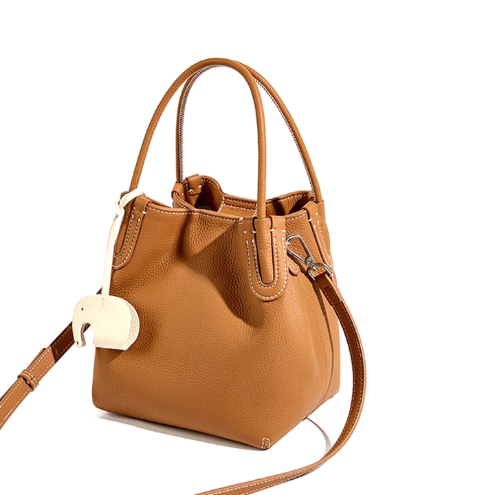 FONAC Leather Bucket Bag