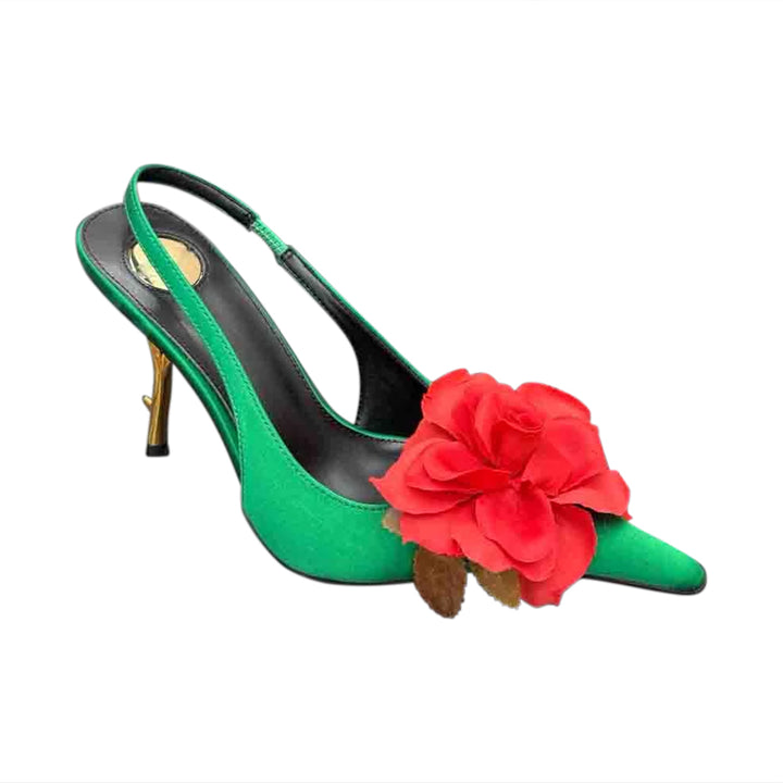 FOTVA Flower High Heel Sandals