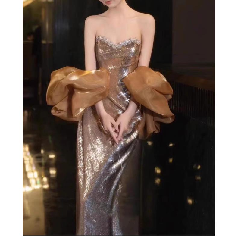 FTOTA Sequinned Tube Evening Dress Gown