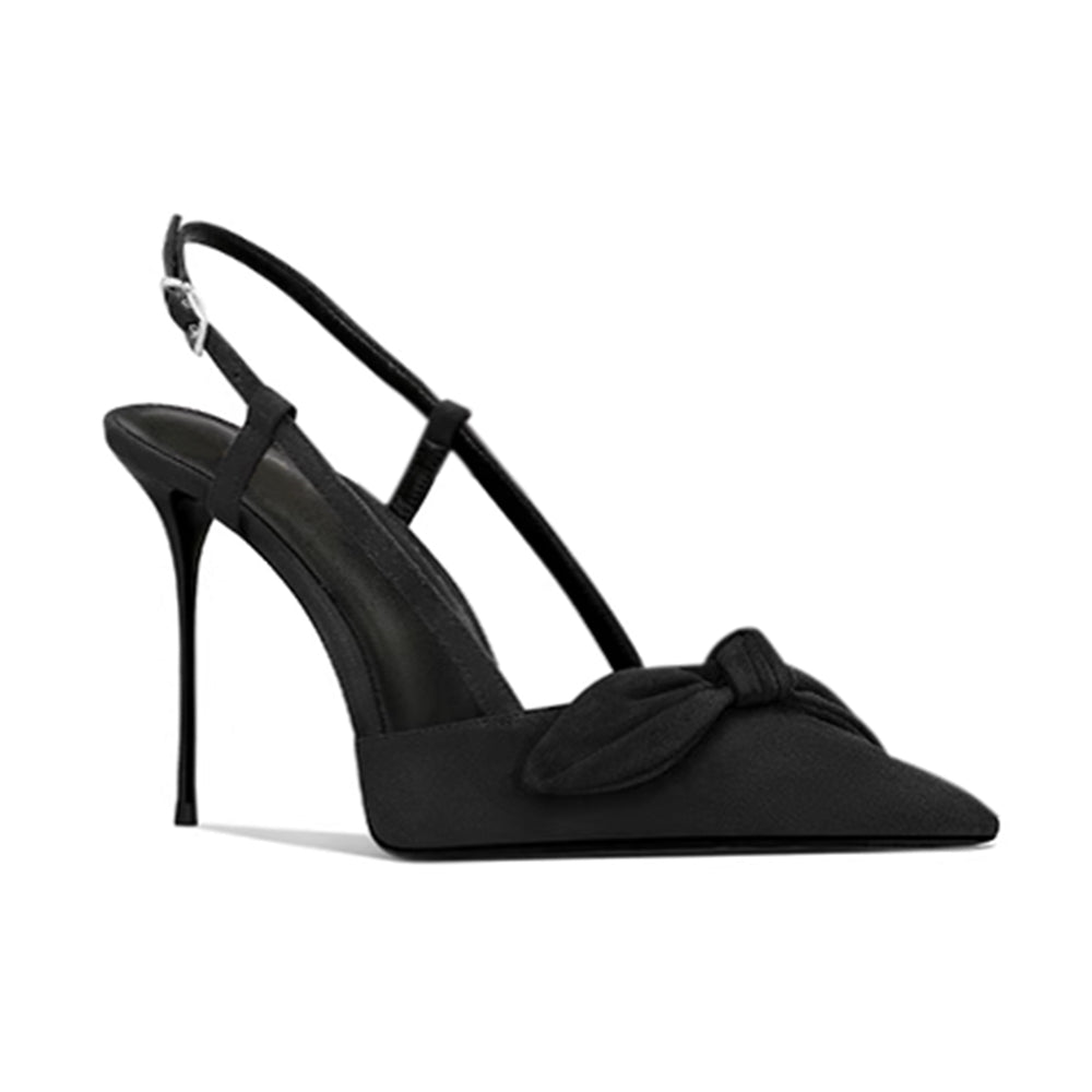 FUDOL Bow Mid Heel Sandals - 8cm