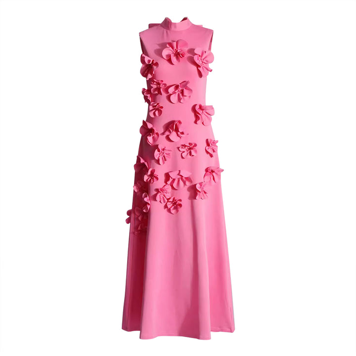FUZIE Flower Embellished Maxi Evening Dress Gown