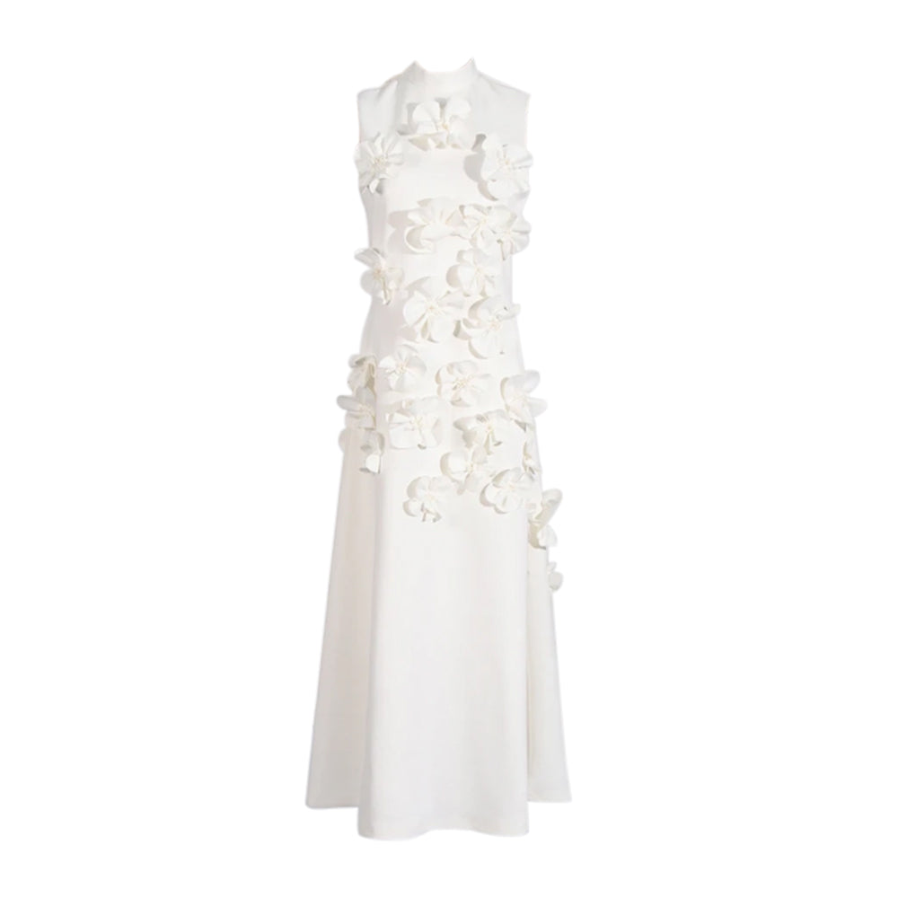 FUZIE Flower Embellished Maxi Evening Dress Gown