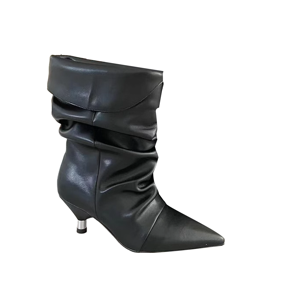 GALUV Kitten Heel Ankle Boots