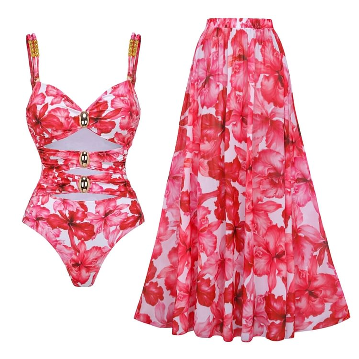 GLECA Printed Swimwear And Maxi Skirt
