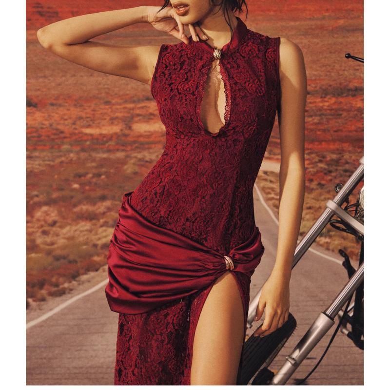 HAGEV Cut Out Slip Evening Dress Gown