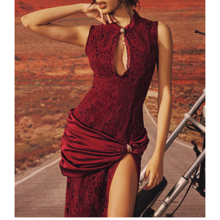 HAGEV Cut Out Slip Evening Dress Gown