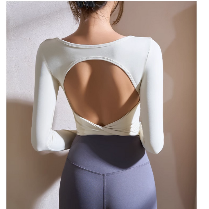 HAKEM Yoga Pilates Backless Fitted Fitness Top