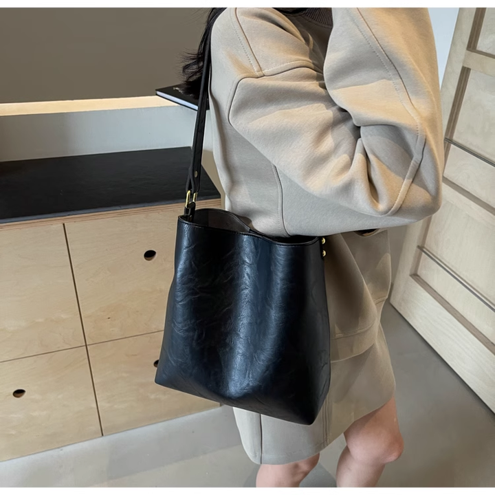 HARET Leather Bucket Bag