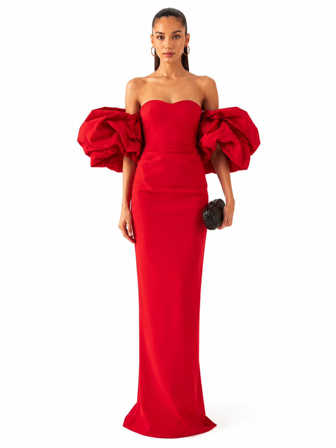 HAYTI Bell Sleeves Off-Shoulder Evening Dress Gown